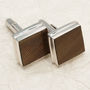Cutty Sark Wood Sterling Silver Cufflinks, thumbnail 1 of 10