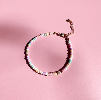 No Waste Pastel Beaded Anklet, 3 of 6