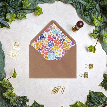 Whimsical Garden Flowers Evening Wedding Invitations, 8 of 8