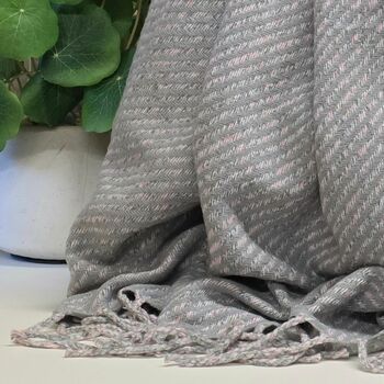 Winter Fleck Blanket Scarf In Grey, 3 of 3