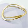 Gold Textured Round Silver Stacking Bangles, thumbnail 4 of 6