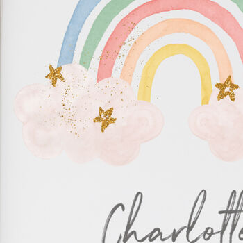 Rainbow Wall Art Print Personalised With Name, 2 of 2