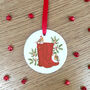 Personalised Robin And Wellies Christmas Decoration, thumbnail 4 of 4