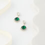 Emerald Green Swarovski Crystal Snow Drop Earrings, thumbnail 5 of 6