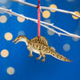 Wooden Spinosaurus Dinosaur Christmas Tree Decoration, thumbnail 1 of 3