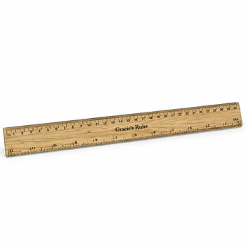 Personalised 30cm Oak Veneer Ruler Bookmark Gift, 5 of 5