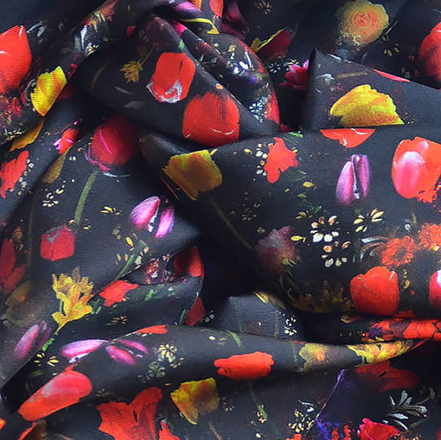 Floral Square Silk Scarf Crowning Glory Print By Sarah Joy Frost ...