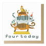 'Four Today' Birthday Card, thumbnail 1 of 2