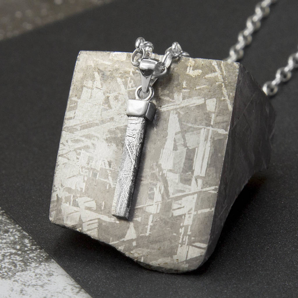 Two Worlds & the Missing Planet Meteorite Necklace - Cross Jewelers