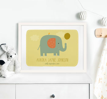 Personalised Children's Elephant Print, 3 of 7