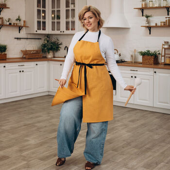 Potters Split Leg Linen Apron With Pockets, 11 of 12