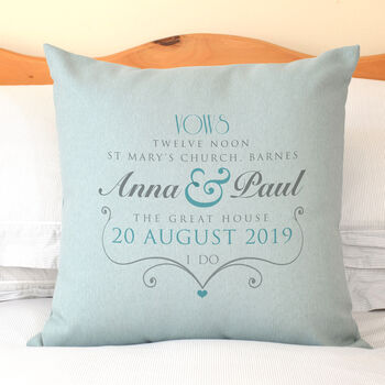 Personalised Wedding Vows Cushion, 2 of 3