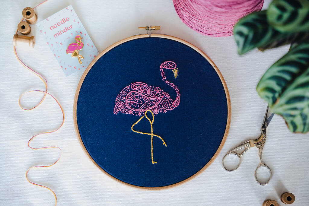 Flamingo Embroidery Kit, 1 of 6