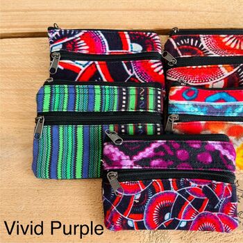 Hand Printed Coin Purse Boho Hippie Wallet, 3 of 11