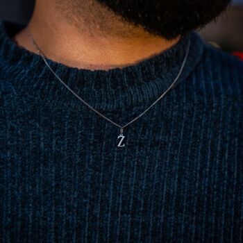 Mini Gold Initial Letter Pendant Necklace For Men, 6 of 11