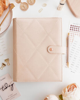 Personalised Vegan Leather A5 Ring Binder Organiser | Cream, 4 of 5