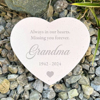 Personalised Classic Heart Free Text Grave Marker Weatherproof Resin Memorial Tribute, 3 of 4