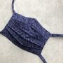 Blue Berry Liberty Cotton Pleated Face Mask, thumbnail 4 of 5