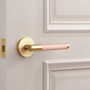 Solid Brass Lever Door Handles With Leather, thumbnail 6 of 12