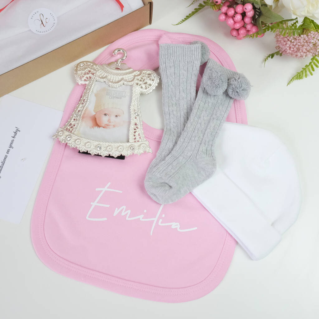 Personalised Letterbox Gift Set For New Born Baby Girl By 1st Birthday