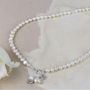 Freshwater Pearl Initial Lily Necklace, thumbnail 1 of 8