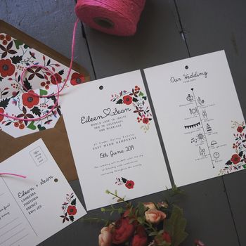 Woodland Blooms Wedding Invitation Set, 2 of 4