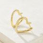 Cz Heart Hoop Earrings, thumbnail 1 of 3