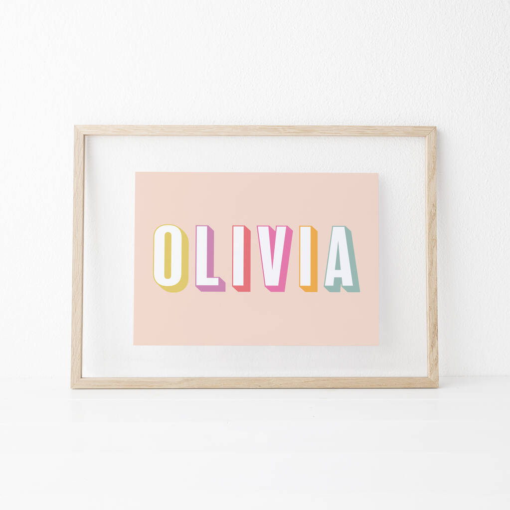 Personalised New Baby Name Print, 1 of 4