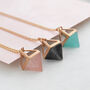 Pyramid Rose/Gold Plated Multi Gemstone Necklace, thumbnail 2 of 5