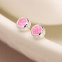 Mini Sterling Silver Light Pink Opal Stud Earrings, thumbnail 7 of 11