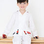 Boy's Personalised London Cotton Pyjamas, thumbnail 1 of 8