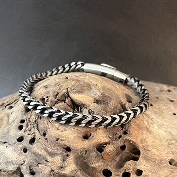 Geometric Stainless Steel Bracelet For Men, 2 of 3