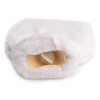Silky Soft White Recycled Fabric Hot Water Bottle, 6 of 6