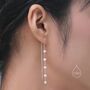 Sterling Silver Genuine Freshwater Pearl U Shape Threader Earrings, thumbnail 3 of 11