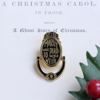 A Christmas Carol Door Knocker Enamel Pin, 3 of 4