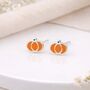 Sterling Silver Pumpkin Stud Earrings – 5mm, thumbnail 1 of 6