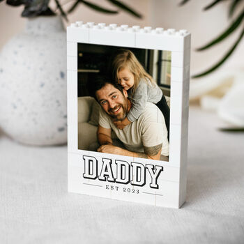 Personalised First Christmas Photo Block For Dad, 7 of 9