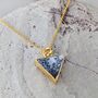 Triangle Dendritic Agate Gemstone Necklace, Gold Plated, thumbnail 2 of 7