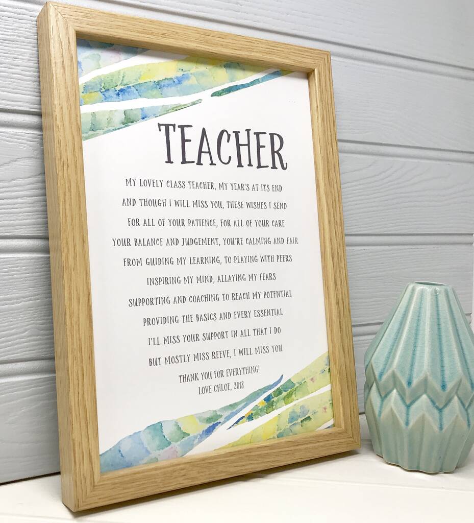 Teacher Poem Print By Shmuncki | notonthehighstreet.com