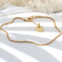 24ct Gold Plated Silver Or Silver Rope Chain Bracelet, thumbnail 3 of 7