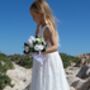 Saffron Ivory White ~ Luxurious Lace Flower Girl Dress, thumbnail 2 of 6