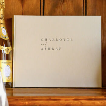 Large Personalised Wedding Guest Book Bound In A Luxurious Bookcloth, 3 of 10