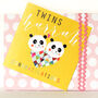 Panda Twins Congratulations Card, thumbnail 3 of 5