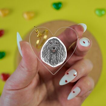 Personalised Afghan Hound Portrait Keychain For Dog Dad, 3 of 6