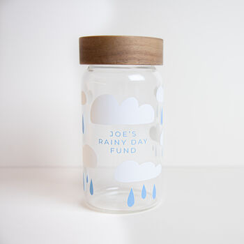 Personalised Rainy Day Fund Glass Storage Jar, 4 of 10