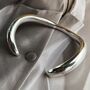 Silver Plated Polished Curved Cuff Bangle, thumbnail 6 of 7