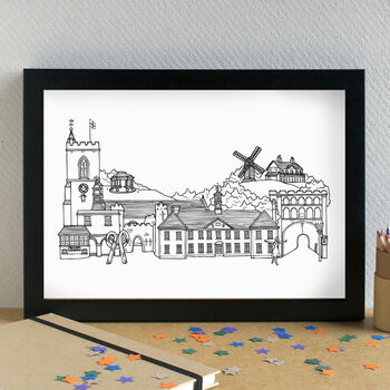 Reigate Skyline Art Print Unframed, 5 of 6