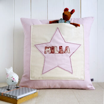 Personalised Pocket Cushion Gift For New Baby Girl, Christening Or Birthday, 3 of 12