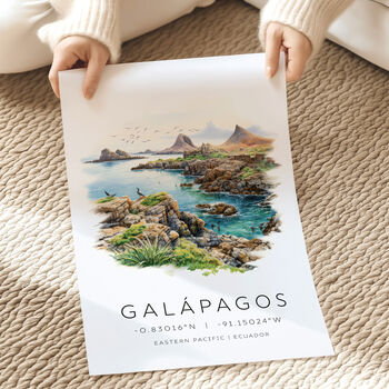 Galapagos Islands Ecuador Illustrated Travel Art Print, 3 of 7