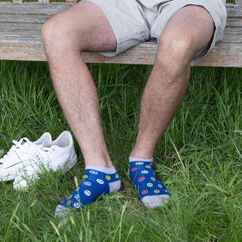 Peace Blue And Lux Taylor Blue Men's Trainer Socks Bundle, 7 of 7